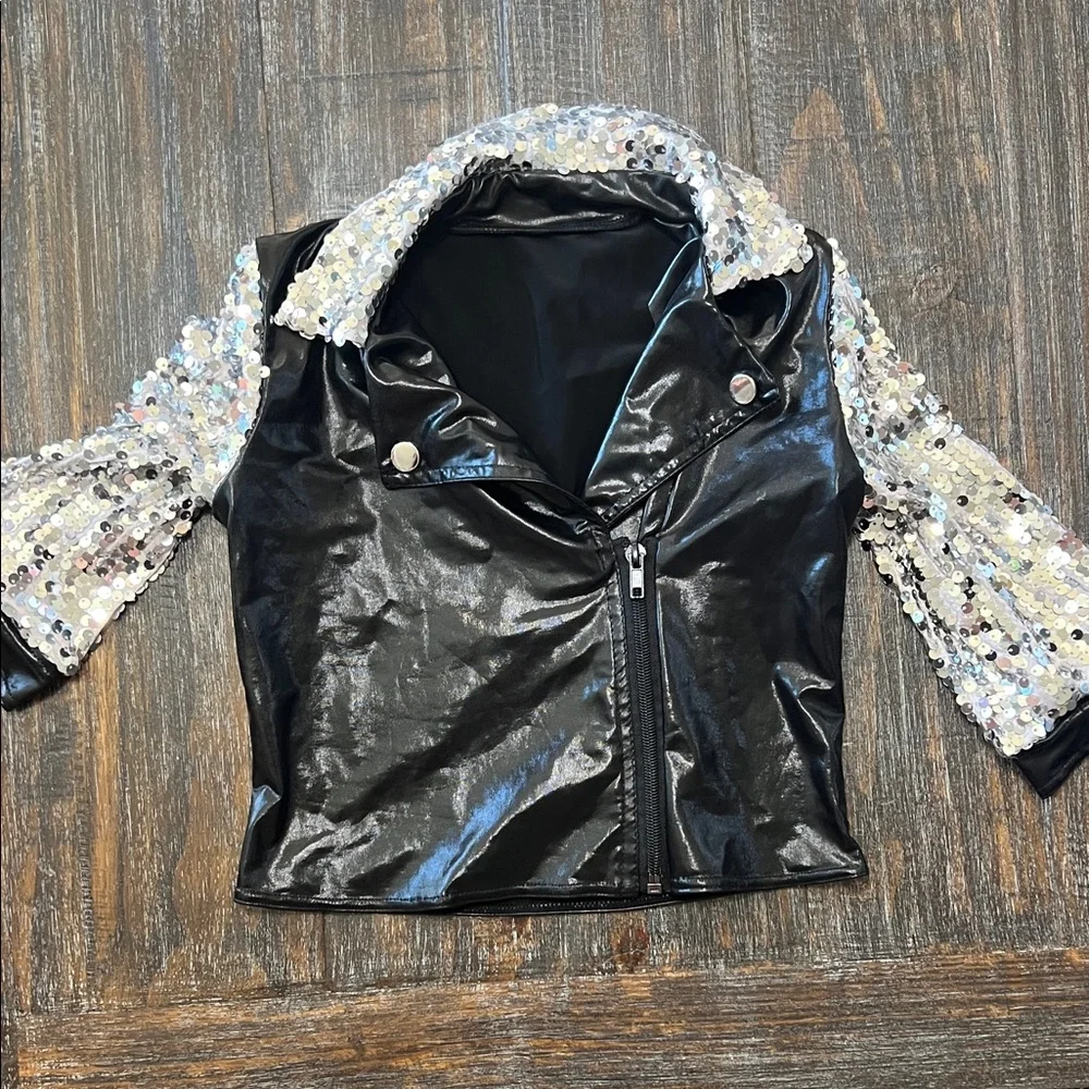 Weissman Black and Silver Sequin Dance Costume Set